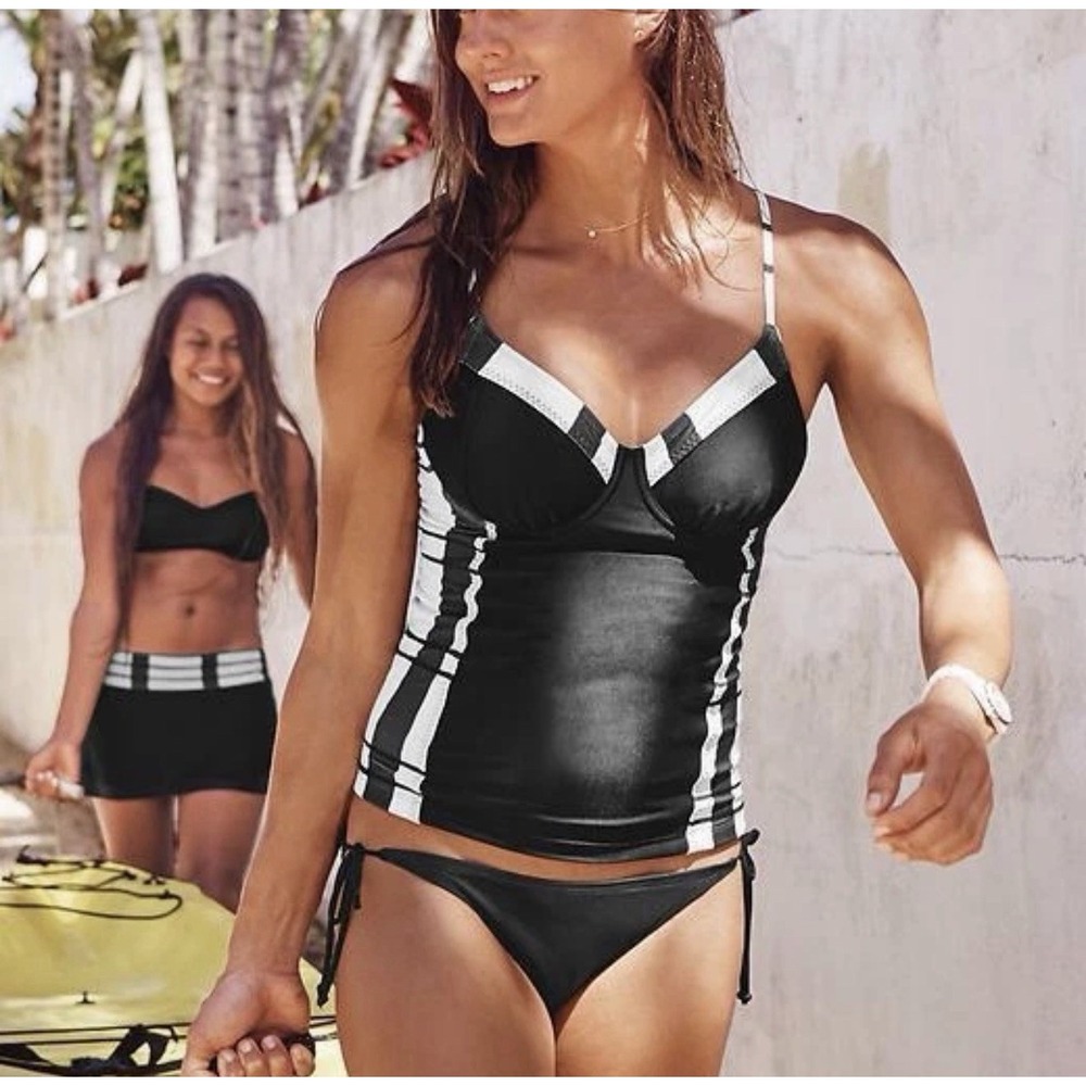 Athleta Lanikai Tankini TOP Underwire Swimsuit Top Full Coverage Sz 34 B/C Tall